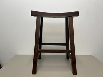 Single Wooden Saddle Stool 23 1/3 In High