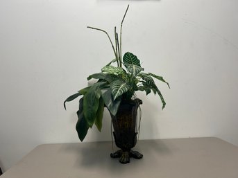 Artificial Green Arrangement In Pretty Vase