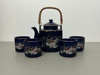 Ceramic Blue Tea Set