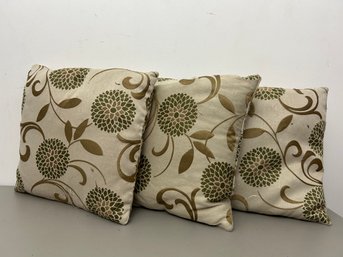 Three  Chrysanthemum Toss Pillows