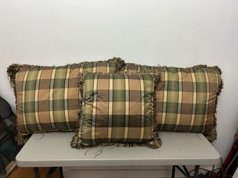 Three Plaid Toss Pillows