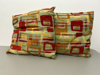 Pair Of Modern Geometric Pillows