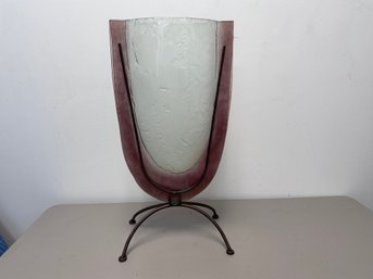 Contemporary Wire And Art Glass Sculpture / Vase