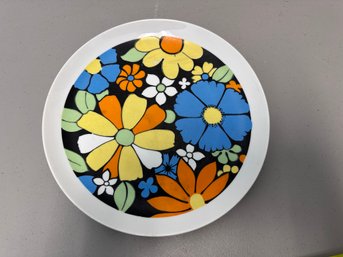 1970s Retro Mod Japanese 'Bimini' Floral  Dinner Plate