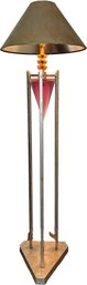 A Modern Contemporary Floor Lamp With Lucite Details