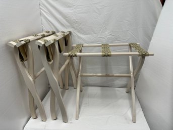 Three Wooden Luggage Racks