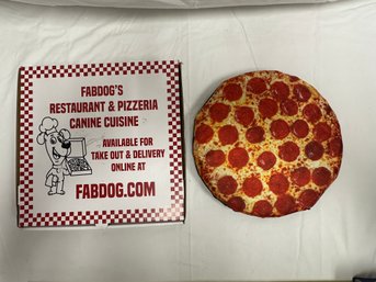 A Fabdog Pizza Dog Toy