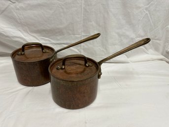 Two Copper Chef's Saucepans