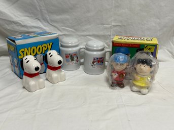 A Collection Of Peanuts Salt And Pepper Shakers