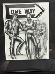 A Tom Of Finland Framed Poster And Calendar Page