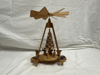 An East German Spinning Christmas Pyramid Candle Holder