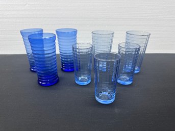 Collection Of 8 Modern Blue Glasses