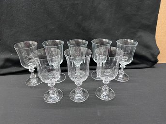 8 Wine Glasses, (2 Sizes)