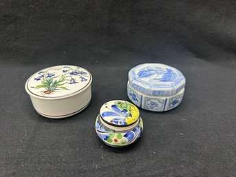 Three Lidded Trinket Boxes