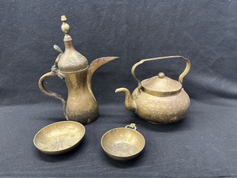 Copper Tea Pots And Dishes