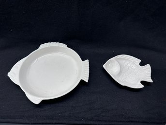 Two Porcelain Fish Serving Plates