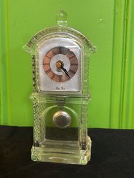 Castle Reine Quartz Desk Clock Lead Crystal TESTED WORKING