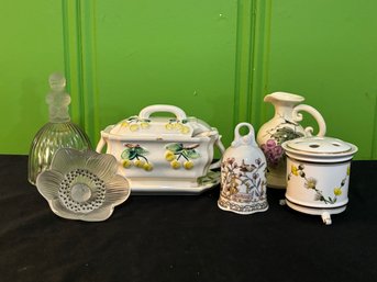 Porcelain & Glass Collection Including Lalique Crystal, Lenox Glass Bell