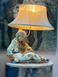 Ceramic Asian Table Lamp With Custom Shade 18'