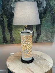 Blanc De Chine Pierced Porcelain Lamp With Switch For Base And Lamp With New Shade