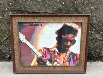 Jimi Hendrix Poster In Super Cool Frame 36' X 24'