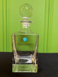 Tiffany & Co. 10in. Crystal Glass Decanter With Sticker And Etching VG, Made In Italy, NEW