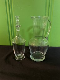 Victorian Crystal Decanter & Pitcher