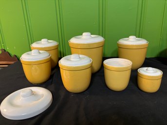 Incredible RARE Mid Century Nesting Containers Two Sets (1 Complete) See Photos