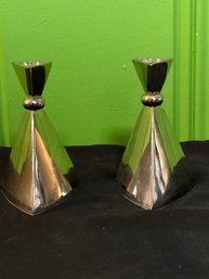 Mid Century Dayton Hudson Triangular Taper Candle Holder Set Of 2