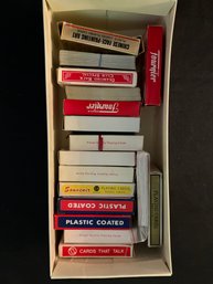 Instant Casino: A Box Of 19 Vintage Playing Card Decks- Some New/Collectible