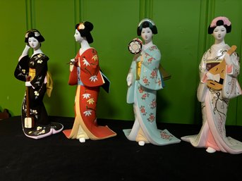 VALUABLE! Four Rare Japanese Hakata Collectible Geishas Representing The 4 Seasons