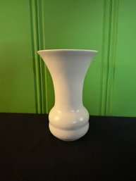 1940s Modern Matte White Ceramic Vase 10'