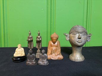 Small But Mighty! Incredible Collection Of Valuable Brass & Wooden Asian Collectibles Including Buddha