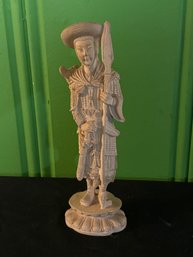 Vintage 10 Ivory Colored Resin Asian Male Figurine