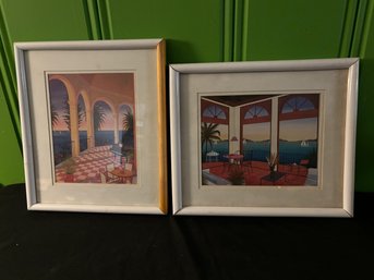 Two Framed Fanch Ladan Lithographs 12' X 16'