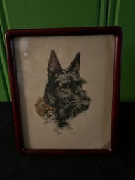 Exceptional C.1940's Painting Of Scottish Terrier