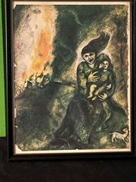 Framed Vintage Print Of Marc Chagall, Fire In The Snow (1940) 11' X 14'