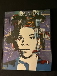 Basquiat Pop Art Reproduction Print In Glass Format Frame 8' X 10'