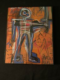 Basquiat Pop Art Reproduction Print 'Offensive Orange' In Glass Format Frame 8' X 10'