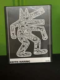 Keith Haring 'Dog'  Reproduction Print In Glass Format Frame 8' X 10'