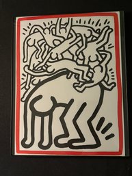 Keith Haring 'Fight Aids WorldWide'  Reproduction Print In Glass Format Frame 8' X 10'