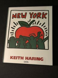 Keith Haring 'Big Apple NY'  Reproduction Print In Glass Format Frame 8' X 10'