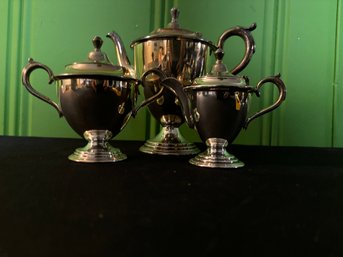 'Sir John Bennett' Silver Plated 'Art Deco' 3 Piece Tea Service