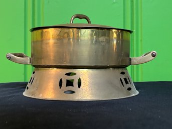 Vintage Brass Tibetan Hot Pot 10'