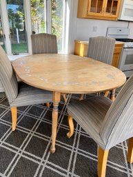 Maple Table W/ 4 Chairs, Stencilled, 60' X 48'