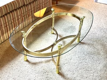 JDI Group Brass And Glass Coffee Table