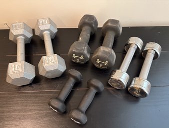 (8) Barbells Various Weights And Brands