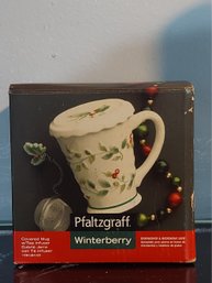 Pfaltzgraff Winterberry Covered Mug With Tea Infuser