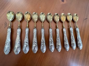 800 Silver Spoons With Brass Bowls