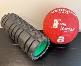 8 Lb. Medicine Ball With Back Roller